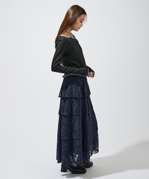 Ellno de Mavie(エルノデメヴィ)の「バイカラーチョーカートップス(Tシャツ/カットソー・レディース・チャコール/ブラック・FREE)」の13枚目の写真