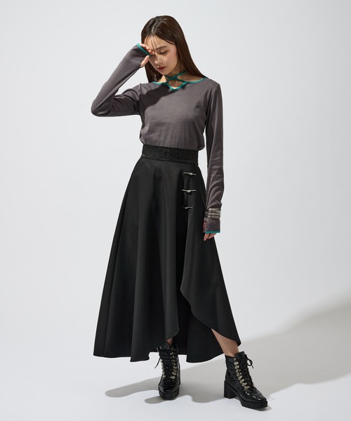 Ellno de Mavie(エルノデメヴィ)の「バイカラーチョーカートップス(Tシャツ/カットソー・レディース・チャコール/ブラック・FREE)」の21枚目の写真