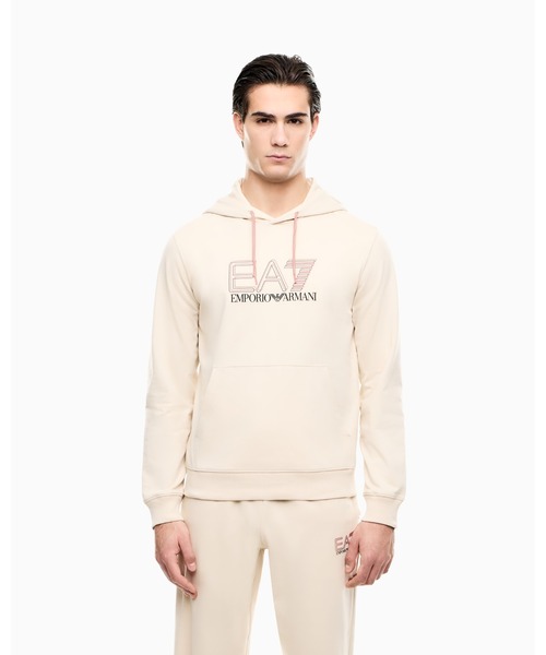 EMPORIO ARMANI EA7(エンポリオアルマーニイーエーセブン)の「<オンライン限定>【エンポリオ アルマーニ EA7】Visibility フード付きスウェットシャツ コットン(スウェット・メンズ・ブルー/アイボリー/ブラック・X-SMALL/LARGE/MEDIUM/SMALL/X-LARGE)」の2枚目の写真