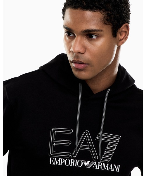 EMPORIO ARMANI EA7(エンポリオアルマーニイーエーセブン)の「<オンライン限定>【エンポリオ アルマーニ EA7】Visibility フード付きスウェットシャツ コットン(スウェット・メンズ・ブルー/アイボリー/ブラック・X-SMALL/LARGE/MEDIUM/SMALL/X-LARGE)」の6枚目の写真