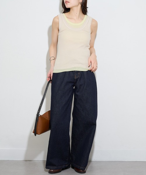 Healthknit(ヘルスニット)の「【Healthknit】2枚セット ベーシックタンクトップ 2Pセット タンクトップ レイヤード 重ね着 HR26S-L303(タンクトップ・レディース・ベージュ系その他2/ベージュ系その他/ブラック系1・FREE)」の11枚目の写真