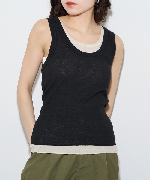 Healthknit(ヘルスニット)の「【Healthknit】2枚セット ベーシックタンクトップ 2Pセット タンクトップ レイヤード 重ね着 HR26S-L303(タンクトップ・レディース・ベージュ系その他2/ベージュ系その他/ブラック系1・FREE)」の21枚目の写真