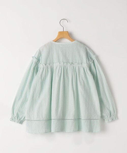 SHIPS（シップス）の「SHIPS KIDS:140～150cm / ギャザーフリル 刺繍 ブラウス（シャツ/ブラウス・キッズ・ミント/ホワイト・140/150）」の3枚目の写真