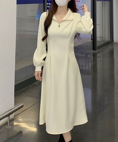 Flugge(フラッジー)の「ハーフジップロングワンピース(ワンピース・レディース・ブラック/アイボリー・LARGE/MEDIUM)」の13枚目の写真