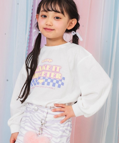 ANAP kids(アナップキッズ)の「ダイナーロゴプリントロンT(Tシャツ/カットソー・キッズ・ライトブルー/ホワイト/ブラック・130/120/110)」の2枚目の写真