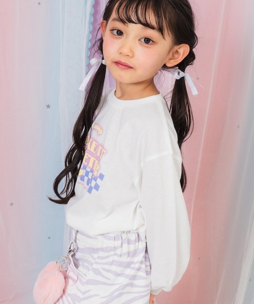 ANAP kids(アナップキッズ)の「ダイナーロゴプリントロンT(Tシャツ/カットソー・キッズ・ライトブルー/ホワイト/ブラック・130/120/110)」の5枚目の写真