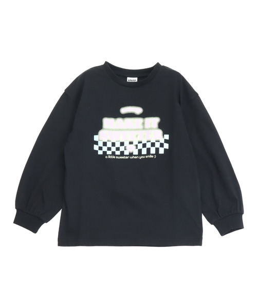 ANAP kids(アナップキッズ)の「ダイナーロゴプリントロンT(Tシャツ/カットソー・キッズ・ライトブルー/ホワイト/ブラック・130/120/110)」の12枚目の写真