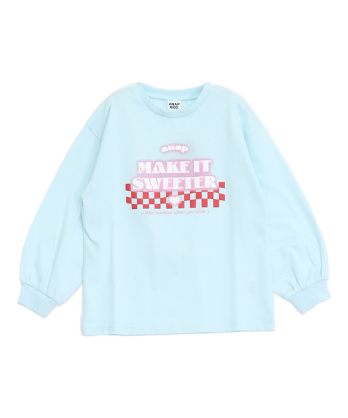 ANAP kids(アナップキッズ)の「ダイナーロゴプリントロンT(Tシャツ/カットソー・キッズ・ライトブルー/ホワイト/ブラック・130/120/110)」の14枚目の写真