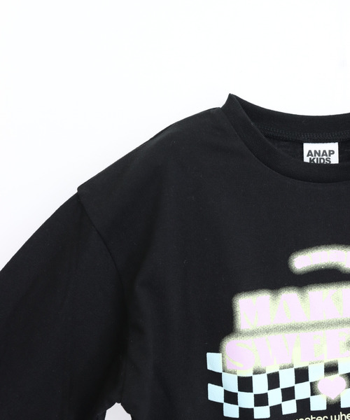 ANAP kids(アナップキッズ)の「ダイナーロゴプリントロンT(Tシャツ/カットソー・キッズ・ライトブルー/ホワイト/ブラック・130/120/110)」の18枚目の写真