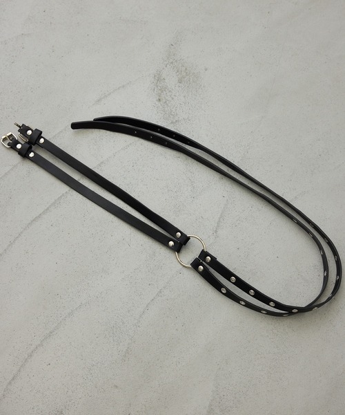 uyu.（ウユ）の「【コーデを引き締める】スタッズダブルベルト（ベルト・レディース・ブラック・FREE）」の9枚目の写真