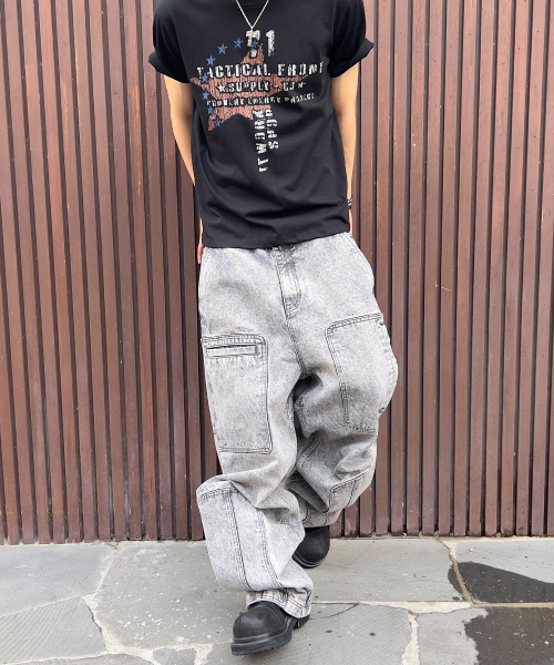 KICHUL(キチョル)の「Asym Vintage Cargo Denim Pants (Stone Grey)(デニムパンツ・レディース・その他・SMALL/MEDIUM/LARGE)」の10枚目の写真