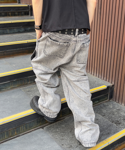 KICHUL(キチョル)の「Asym Vintage Cargo Denim Pants (Stone Grey)(デニムパンツ・レディース・その他・SMALL/MEDIUM/LARGE)」の9枚目の写真