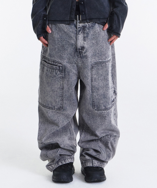 KICHUL(キチョル)の「Asym Vintage Cargo Denim Pants (Stone Grey)(デニムパンツ・レディース・その他・SMALL/MEDIUM/LARGE)」の7枚目の写真