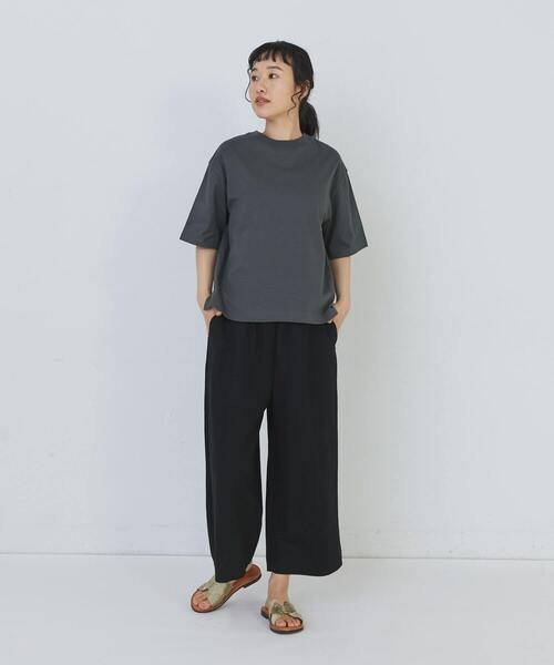 conges payes ADIEU TRISTESSE(コンジェ ペイエ アデュートリステス)の「ドロップショルダーベーシックTシャツ(Tシャツ/カットソー・レディース・ベージュ/ライトグレー/チャコールグレー・FREE)」の17枚目の写真