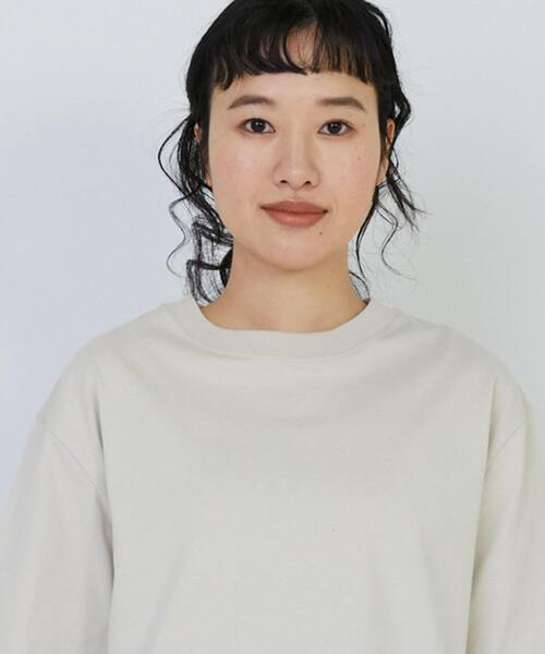 conges payes ADIEU TRISTESSE（コンジェ ペイエ アデュートリステス）の「ドロップショルダーベーシックＴシャツ（Tシャツ/カットソー・レディース・ベージュ/ライトグレー/チャコールグレー・FREE）」の9枚目の写真