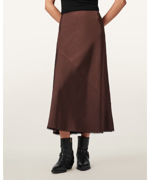 ALLSAINTS(オールセインツ)の「DARYA BIAS CUT MAXI SKIRT | DARYA バイアス カット マキシ スカート(スカート・レディース・ブラウン系その他・10/8/6/4)」の3枚目の写真
