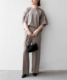 SHIPS（シップス）の「SHIPS any:〈洗濯機可能〉リネン ライク ブラウス × イージー パンツ セットアップ（セットアップ）」
