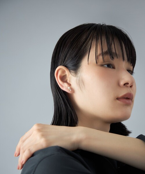 Jouete(ジュエッテ)の「ピアス パール×ジルコニア(ピアス(両耳用)・レディース・イエローゴールド/プラチナム・FREE)」の10枚目の写真