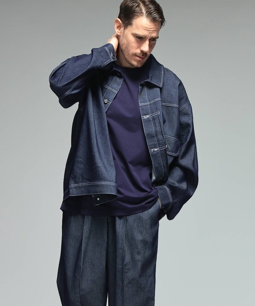 B&T CLUB(ビーティークラブ)の「ジャケット メンズ 大きいサイズ ストレッチ デニムジャケット 1st B&T CLUB (ビーアンドティークラブ)(デニムジャケット・メンズ・ブラック/ブルー/ネイビー・X3(6L~7L)/X2(4L~5L)/X1(3L~4L))」の4枚目の写真