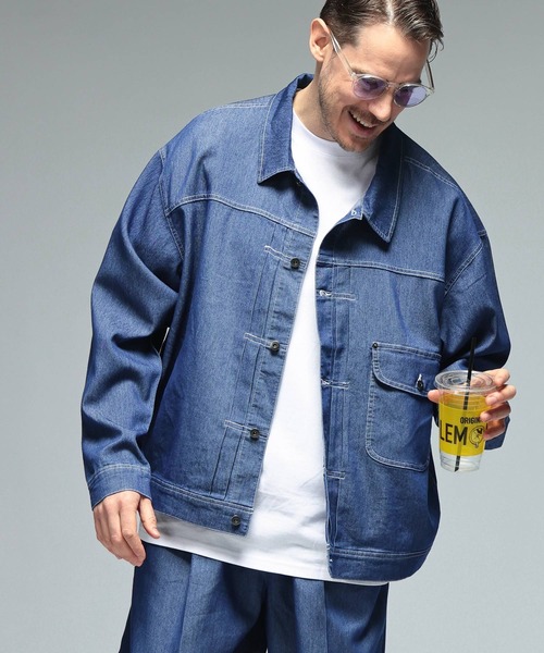 B&T CLUB(ビーティークラブ)の「ジャケット メンズ 大きいサイズ ストレッチ デニムジャケット 1st B&T CLUB (ビーアンドティークラブ)(デニムジャケット・メンズ・ブラック/ブルー/ネイビー・X3(6L~7L)/X2(4L~5L)/X1(3L~4L))」の9枚目の写真