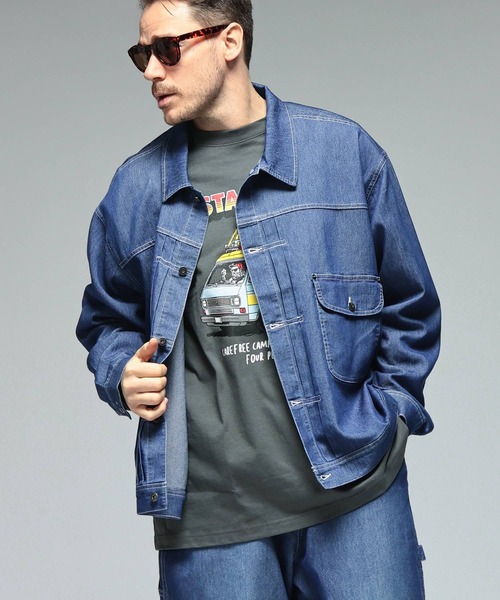 B&T CLUB(ビーティークラブ)の「ジャケット メンズ 大きいサイズ ストレッチ デニムジャケット 1st B&T CLUB (ビーアンドティークラブ)(デニムジャケット・メンズ・ブラック/ブルー/ネイビー・X3(6L~7L)/X2(4L~5L)/X1(3L~4L))」の12枚目の写真