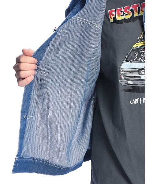 B&T CLUB(ビーティークラブ)の「ジャケット メンズ 大きいサイズ ストレッチ デニムジャケット 1st B&T CLUB (ビーアンドティークラブ)(デニムジャケット・メンズ・ブラック/ブルー/ネイビー・X3(6L~7L)/X2(4L~5L)/X1(3L~4L))」の21枚目の写真