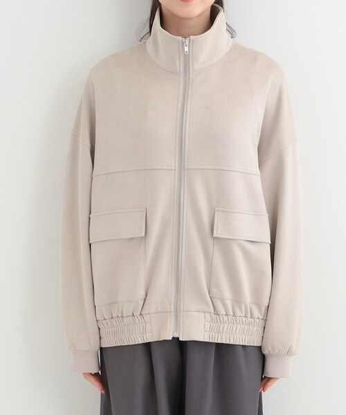 SHOO・LA・RUE(シューラルー)の「カットスエードスタンドブルゾン(ブルゾン・レディース・チャコールグレー/ライトベージュ・04/03/02/01)」の11枚目の写真