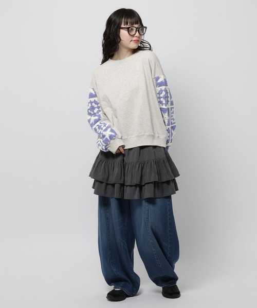 niko and...（ニコアンド）の「2WAYトロットキャミスカート（スカート・レディース・アイボリー/チャコール・FREE）」の4枚目の写真