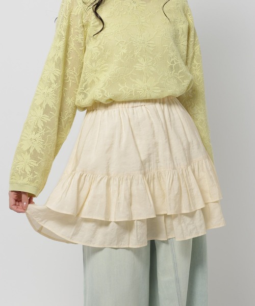 niko and...（ニコアンド）の「2WAYトロットキャミスカート（スカート・レディース・アイボリー/チャコール・FREE）」の8枚目の写真