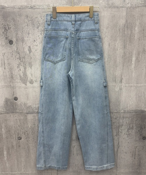 Miniministore(ミニミニストア)の「ワイドデニムパンツ韓国風ステッチジーンズ(デニムパンツ・レディース・サックスブルー・M/S/L)」の11枚目の写真