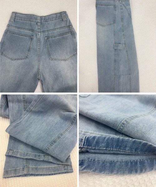 Miniministore(ミニミニストア)の「ワイドデニムパンツ韓国風ステッチジーンズ(デニムパンツ・レディース・サックスブルー・M/S/L)」の13枚目の写真
