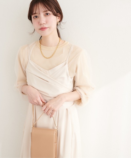 natural couture（ナチュラルクチュール）の「チュールレイヤードニットプルオーバー（ニット/セーター・レディース・ネイビー/ブルー系その他/グレー系その他/ブラック/アイボリー・FREE）」の7枚目の写真