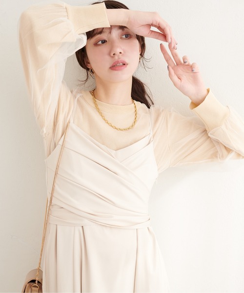 natural couture（ナチュラルクチュール）の「チュールレイヤードニットプルオーバー（ニット/セーター・レディース・ネイビー/ブルー系その他/グレー系その他/ブラック/アイボリー・FREE）」の8枚目の写真