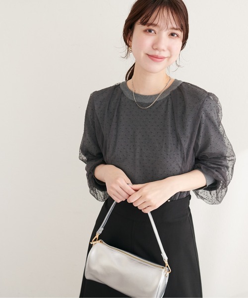 natural couture（ナチュラルクチュール）の「チュールレイヤードニットプルオーバー（ニット/セーター・レディース・ネイビー/ブルー系その他/グレー系その他/ブラック/アイボリー・FREE）」の18枚目の写真