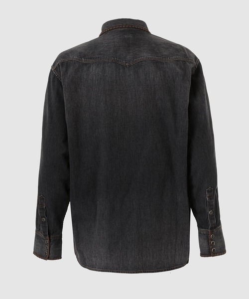 KHOKI(コッキ)の「Hand-Embroidered Denim Shirt(シャツ/ブラウス・メンズ・インディゴブルー/ブラック・3)」の3枚目の写真