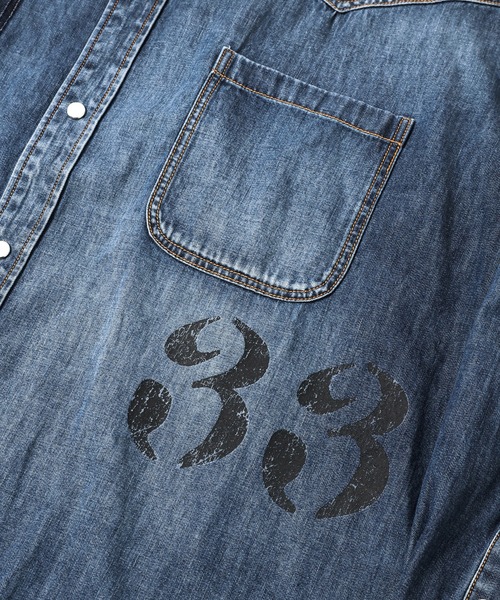 KHOKI(コッキ)の「Hand-Embroidered Denim Shirt(シャツ/ブラウス・メンズ・インディゴブルー/ブラック・3)」の10枚目の写真