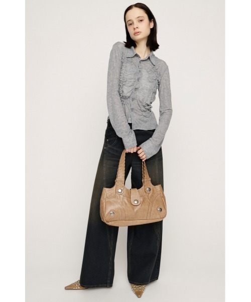 SLY（スライ）の「SMOCKING SHEER SH スモッキングシアーシャツ 春服（シャツ/ブラウス・レディース・杢グレー/ブラック・FREE）」の8枚目の写真