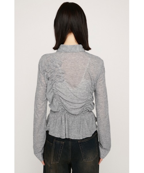 SLY（スライ）の「SMOCKING SHEER SH スモッキングシアーシャツ 春服（シャツ/ブラウス・レディース・杢グレー/ブラック・FREE）」の12枚目の写真
