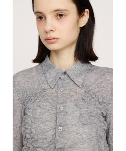 SLY（スライ）の「SMOCKING SHEER SH スモッキングシアーシャツ 春服（シャツ/ブラウス・レディース・杢グレー/ブラック・FREE）」の13枚目の写真