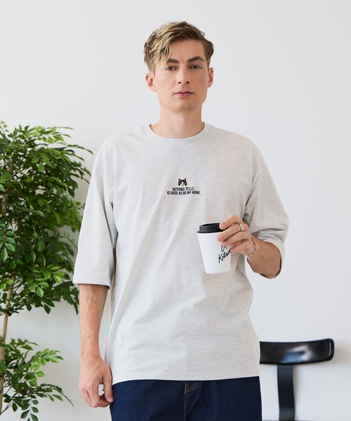 UNIIT(ユニット)の「【ZERO STAIN/ゼロステイン】汗染みの目立ちにくいTシャツ ZEROSTAIN アニマルワンポイント刺繍オーバーサイズTシャツ 防汚 UVカット 綿タッチ・厚手(Tシャツ/カットソー・メンズ・ホワイト系その他2/ブラック系その他2/ブルー系その他/ホワイト系その他3/ベージュ系その他/ブラック系その他3・LARGE/MEDIUM/X-LARGE)」の18枚目の写真