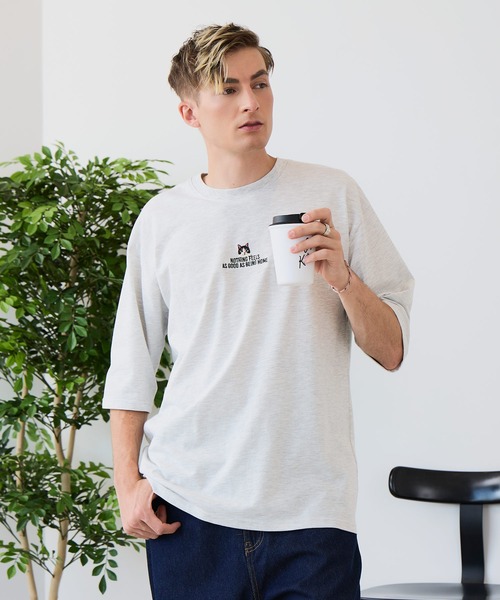 UNIIT(ユニット)の「【ZERO STAIN/ゼロステイン】汗染みの目立ちにくいTシャツ ZEROSTAIN アニマルワンポイント刺繍オーバーサイズTシャツ 防汚 UVカット 綿タッチ・厚手(Tシャツ/カットソー・メンズ・ホワイト系その他2/ブラック系その他2/ブルー系その他/ホワイト系その他3/ベージュ系その他/ブラック系その他3・LARGE/MEDIUM/X-LARGE)」の19枚目の写真
