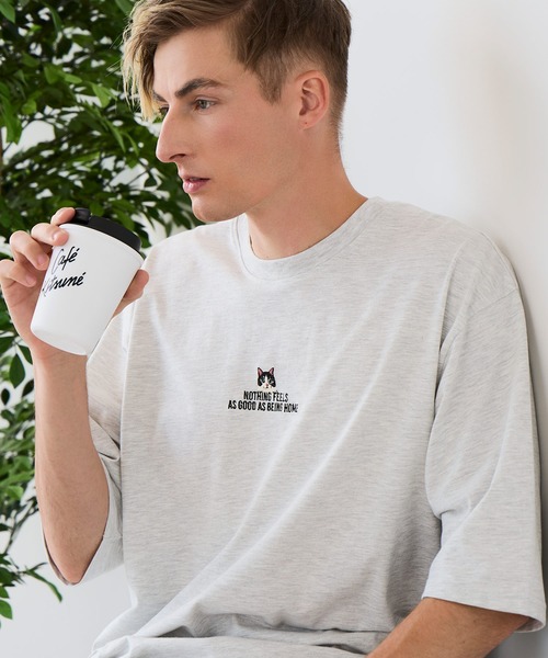 UNIIT(ユニット)の「【ZERO STAIN/ゼロステイン】汗染みの目立ちにくいTシャツ ZEROSTAIN アニマルワンポイント刺繍オーバーサイズTシャツ 防汚 UVカット 綿タッチ・厚手(Tシャツ/カットソー・メンズ・ホワイト系その他2/ブラック系その他2/ブルー系その他/ホワイト系その他3/ベージュ系その他/ブラック系その他3・LARGE/MEDIUM/X-LARGE)」の20枚目の写真