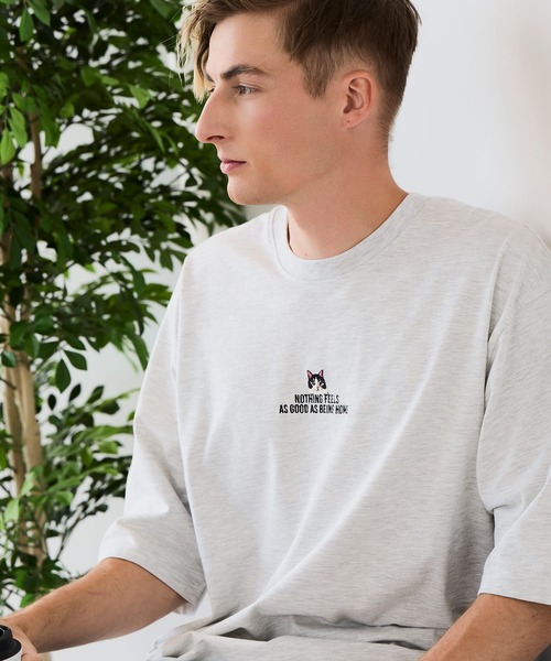 UNIIT(ユニット)の「【ZERO STAIN/ゼロステイン】汗染みの目立ちにくいTシャツ ZEROSTAIN アニマルワンポイント刺繍オーバーサイズTシャツ 防汚 UVカット 綿タッチ・厚手(Tシャツ/カットソー・メンズ・ホワイト系その他2/ブラック系その他2/ブルー系その他/ホワイト系その他3/ベージュ系その他/ブラック系その他3・LARGE/MEDIUM/X-LARGE)」の21枚目の写真