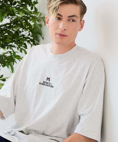 UNIIT(ユニット)の「【ZERO STAIN/ゼロステイン】汗染みの目立ちにくいTシャツ ZEROSTAIN アニマルワンポイント刺繍オーバーサイズTシャツ 防汚 UVカット 綿タッチ・厚手(Tシャツ/カットソー・メンズ・ホワイト系その他2/ブラック系その他2/ブルー系その他/ホワイト系その他3/ベージュ系その他/ブラック系その他3・LARGE/MEDIUM/X-LARGE)」の22枚目の写真