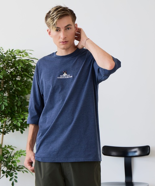 UNIIT(ユニット)の「【ZERO STAIN/ゼロステイン】汗染みの目立ちにくいTシャツ ZEROSTAIN アニマルワンポイント刺繍オーバーサイズTシャツ 防汚 UVカット 綿タッチ・厚手(Tシャツ/カットソー・メンズ・ホワイト系その他2/ブラック系その他2/ブルー系その他/ホワイト系その他3/ベージュ系その他/ブラック系その他3・LARGE/MEDIUM/X-LARGE)」の7枚目の写真