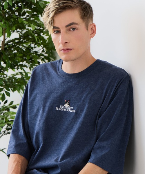 UNIIT(ユニット)の「【ZERO STAIN/ゼロステイン】汗染みの目立ちにくいTシャツ ZEROSTAIN アニマルワンポイント刺繍オーバーサイズTシャツ 防汚 UVカット 綿タッチ・厚手(Tシャツ/カットソー・メンズ・ホワイト系その他2/ブラック系その他2/ブルー系その他/ホワイト系その他3/ベージュ系その他/ブラック系その他3・LARGE/MEDIUM/X-LARGE)」の9枚目の写真