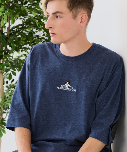UNIIT(ユニット)の「【ZERO STAIN/ゼロステイン】汗染みの目立ちにくいTシャツ ZEROSTAIN アニマルワンポイント刺繍オーバーサイズTシャツ 防汚 UVカット 綿タッチ・厚手(Tシャツ/カットソー・メンズ・ホワイト系その他2/ブラック系その他2/ブルー系その他/ホワイト系その他3/ベージュ系その他/ブラック系その他3・LARGE/MEDIUM/X-LARGE)」の11枚目の写真