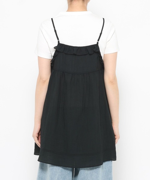 LOWRYS FARM（ローリーズファーム）の「フリルチュニックキャミ 668389（キャミソール・レディース・イエロー/アイボリー/ブラック・FREE）」の6枚目の写真