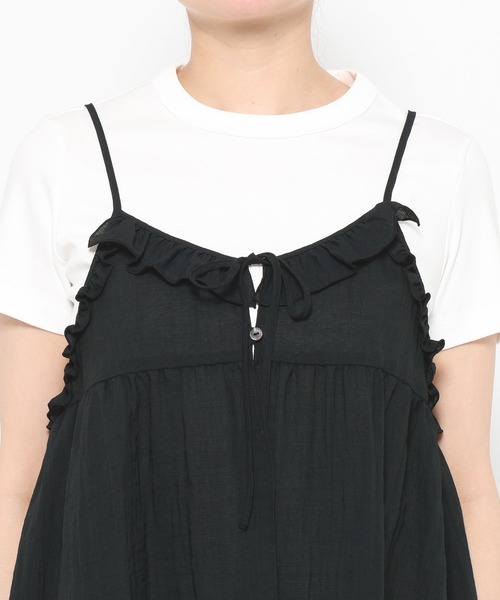 LOWRYS FARM（ローリーズファーム）の「フリルチュニックキャミ 668389（キャミソール・レディース・イエロー/アイボリー/ブラック・FREE）」の7枚目の写真