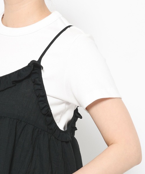 LOWRYS FARM（ローリーズファーム）の「フリルチュニックキャミ 668389（キャミソール・レディース・イエロー/アイボリー/ブラック・FREE）」の9枚目の写真